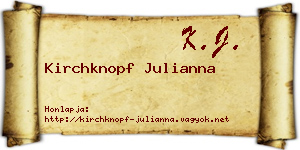 Kirchknopf Julianna névjegykártya